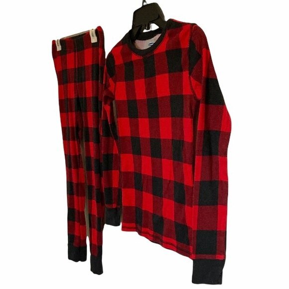 OLD NAVY Pajama Set Checkered Plaid Unisex Kids X boys girls Large 12 - Picture 3 of 8